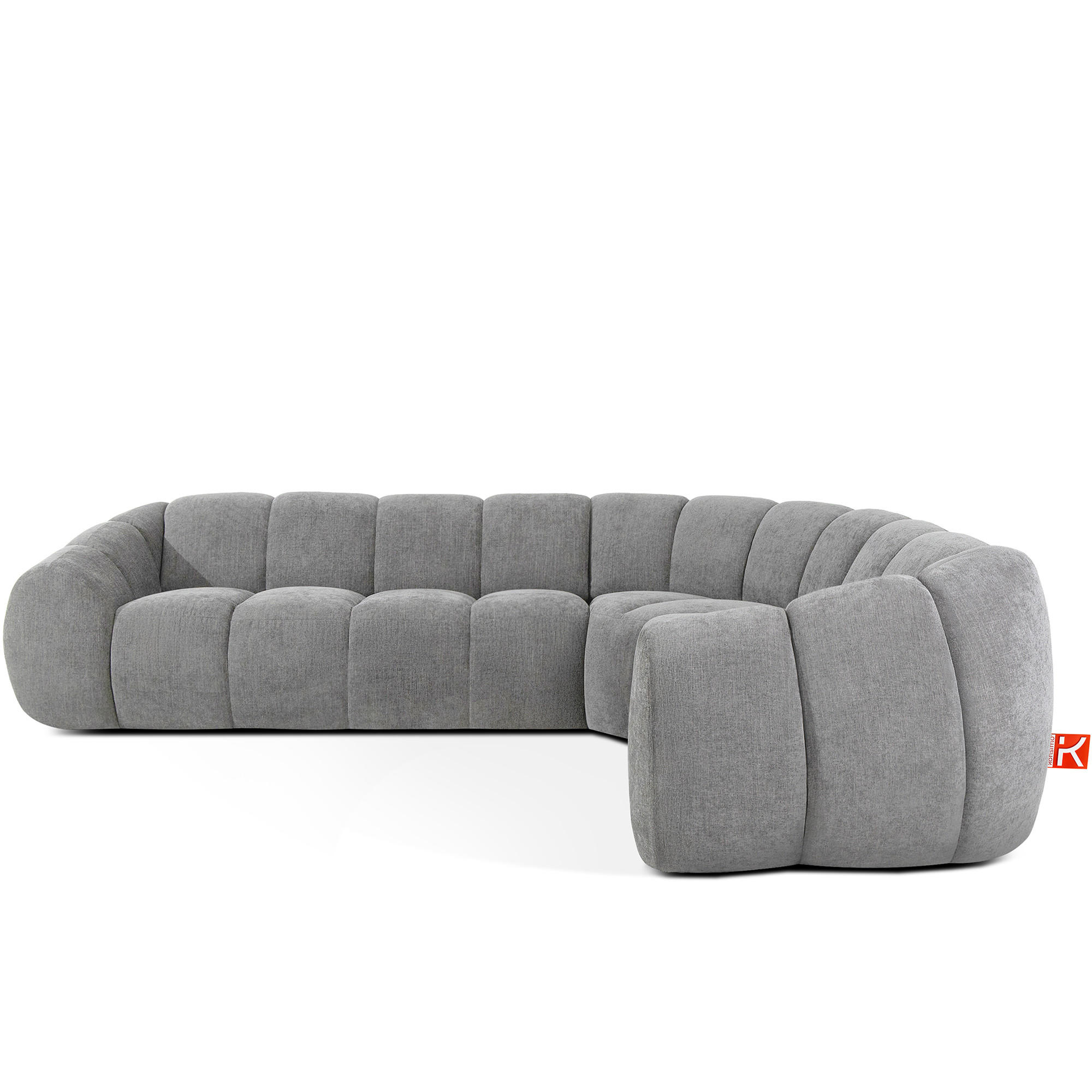 ECKSOFA RECHTS FLAVA, hell Aschgrau - Hellgrau, Holz/Holzwerkstoff (310/230cm) - KONSIMO®
