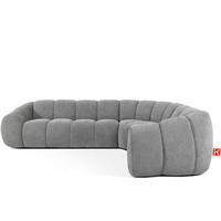 ECKSOFA RECHTS FLAVA, hell Aschgrau - Hellgrau, Holz/Holzwerkstoff (310/230cm) - KONSIMO®