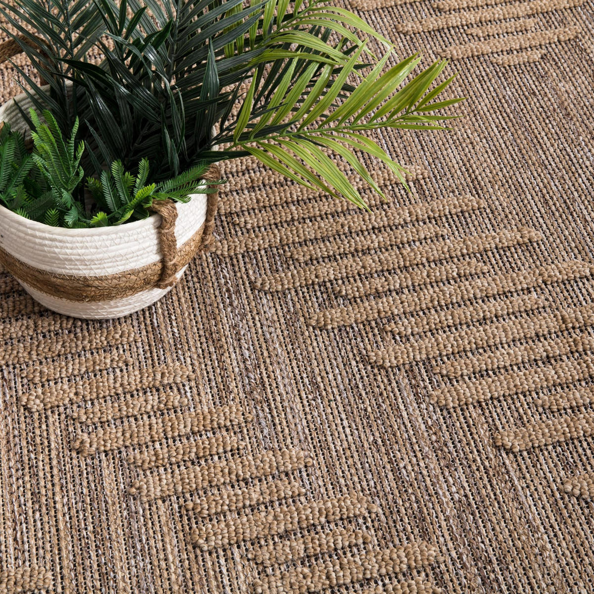 OUTDOOR Teppich Natur Balkon, Terrasse schmutzabweisend Beige Rechteckig 200x280 - Beige, Textil (200/280cm) - KADIMA DESIGN