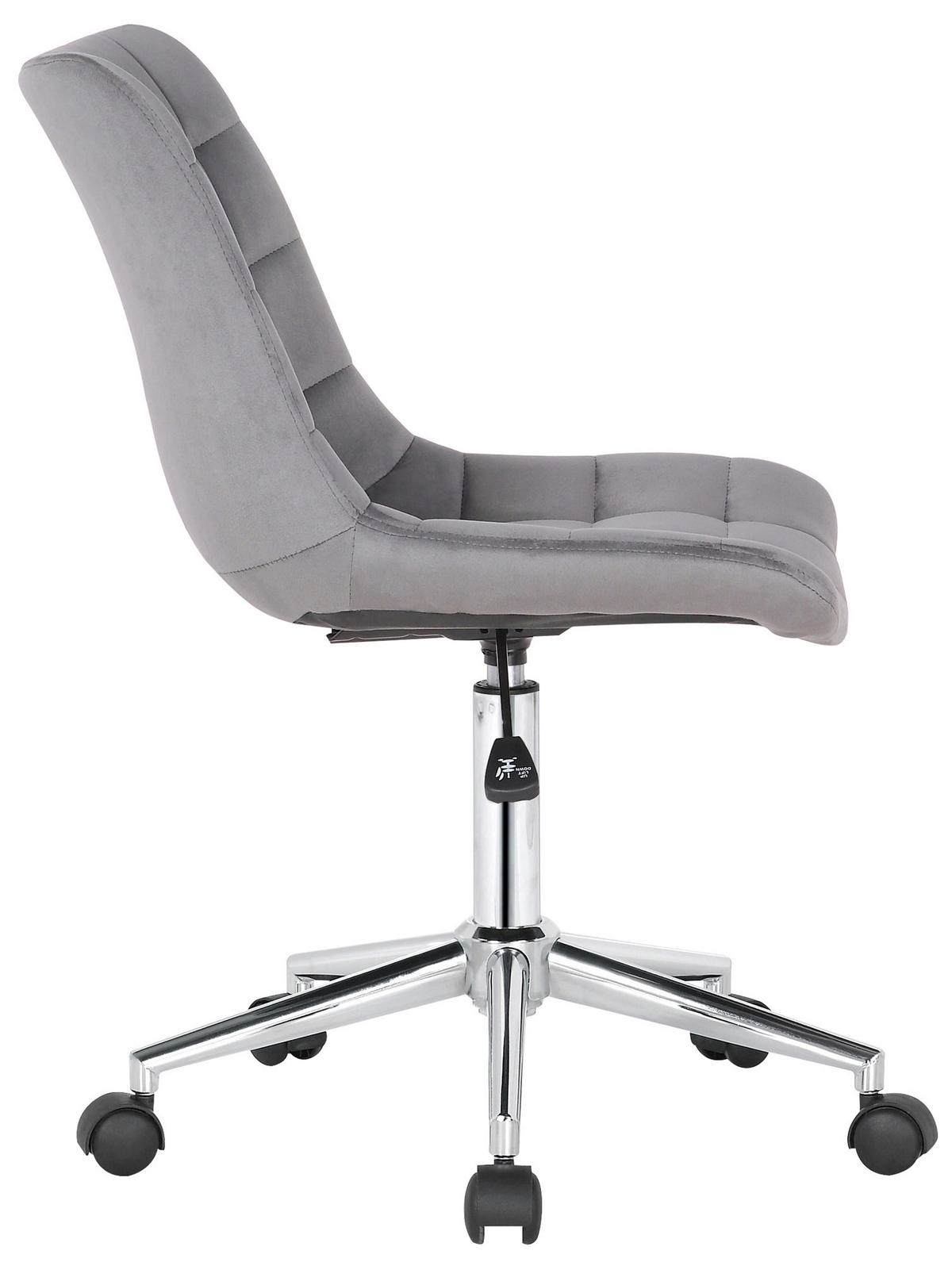 DREHSTUHL Samt grau - Grau, Textil/Metall (46/81/62cm) - CLP