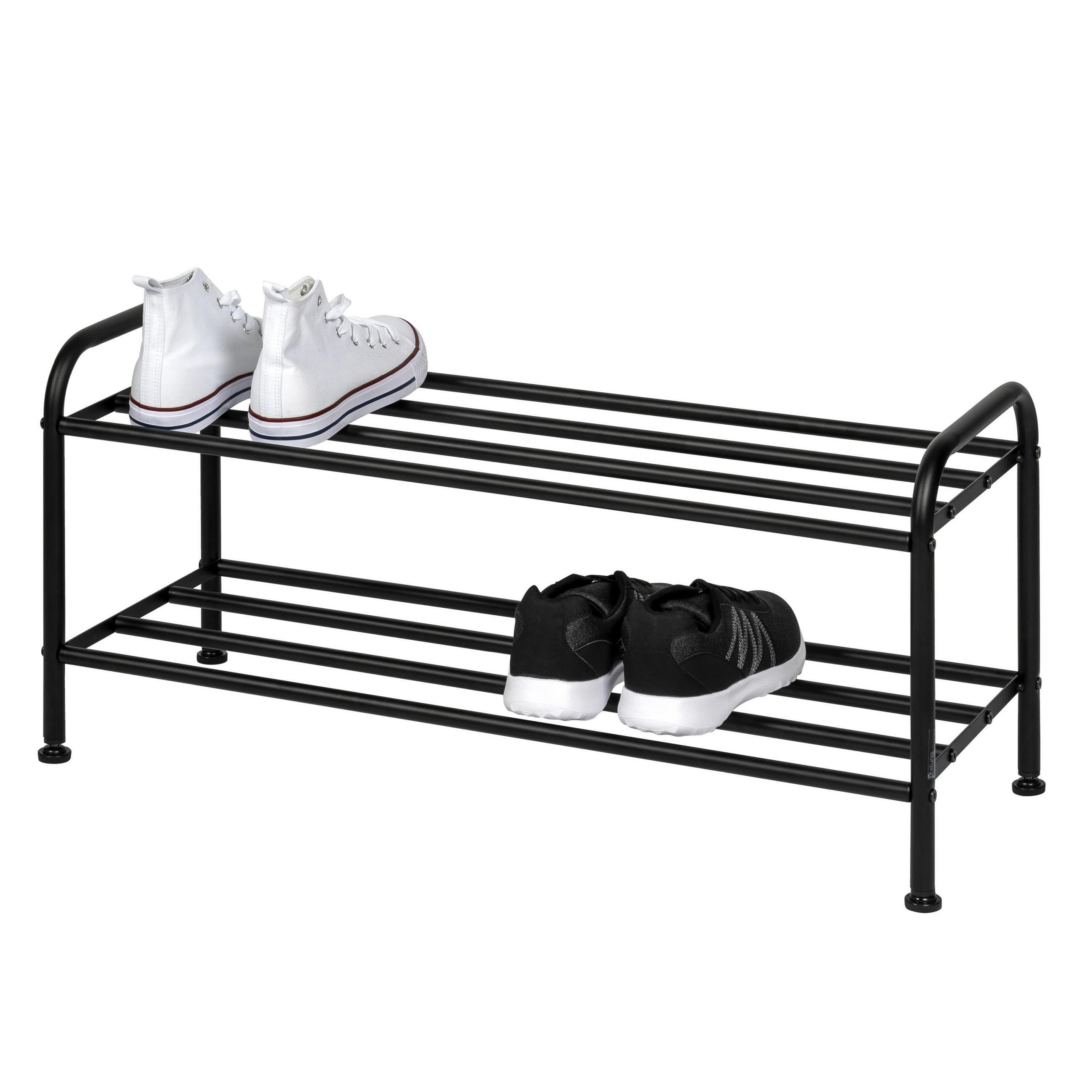 eluno Schuhregal, Schwarz 79.5x36x31 cm