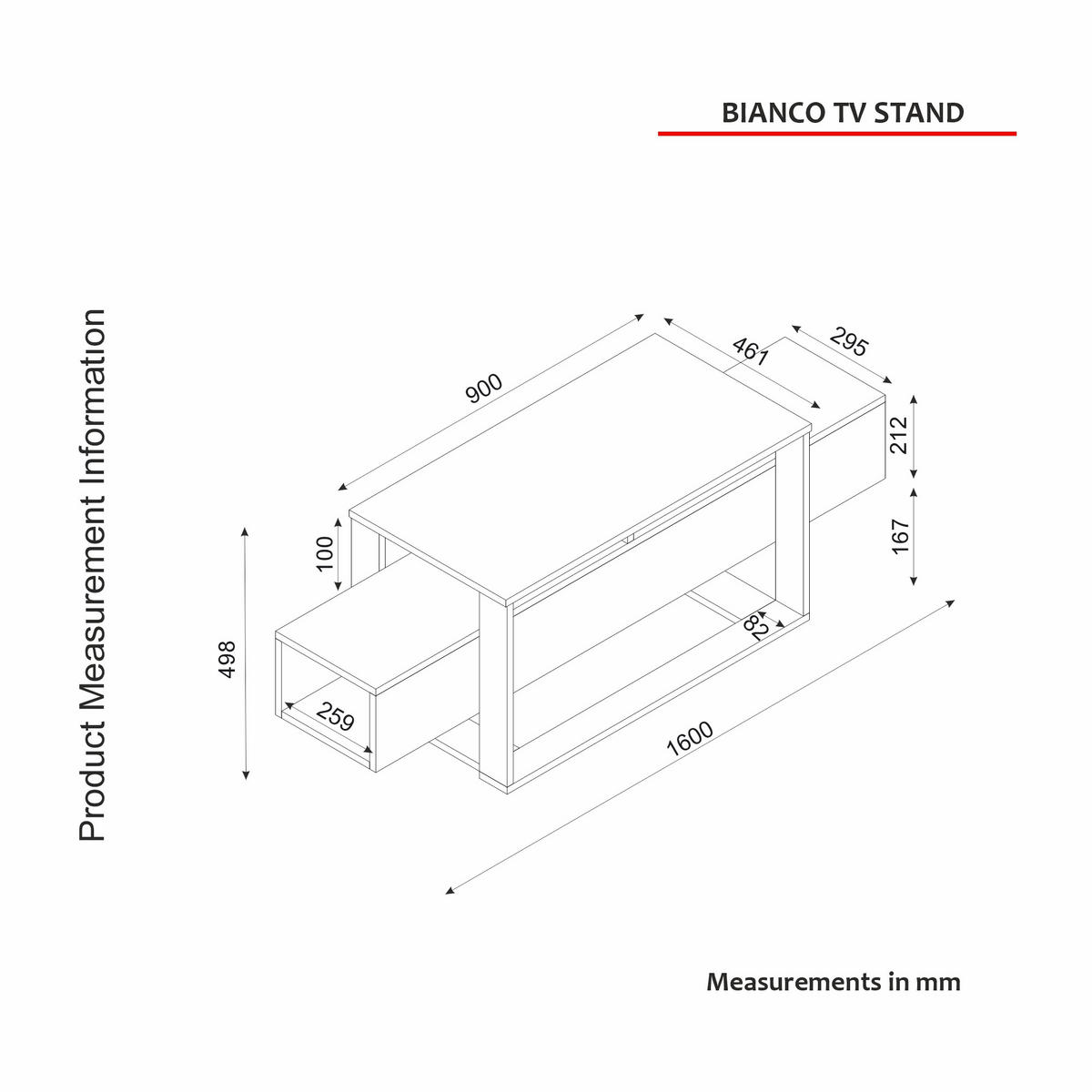 TV Lowboard Bianco Beige Granit Optik 2499 - Beige, Holzwerkstoff (160/50/46cm) - moebel17