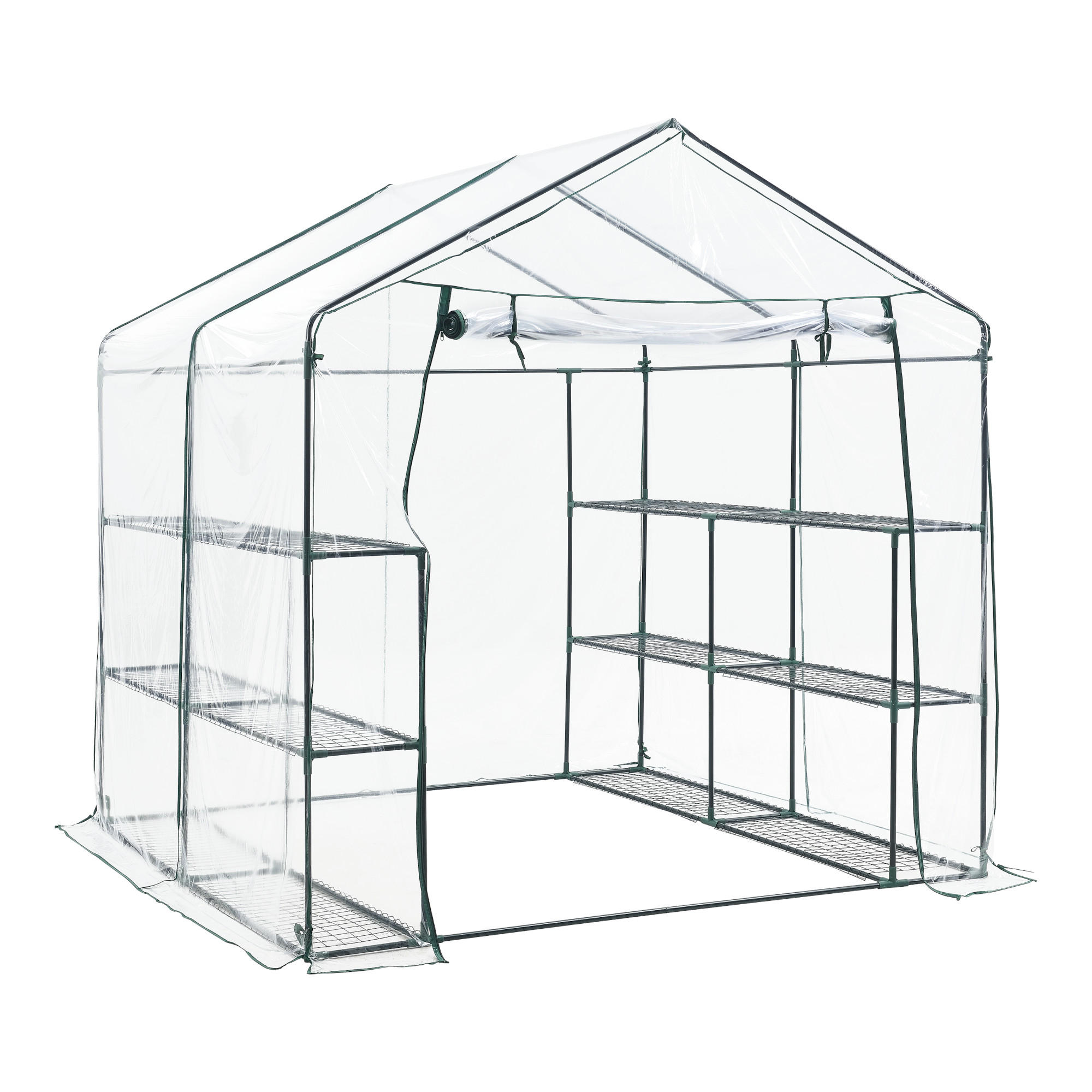 GEWÄCHSHAUS Grünau - Transparent, Kunststoff (200/220/200cm) - [en.casa]