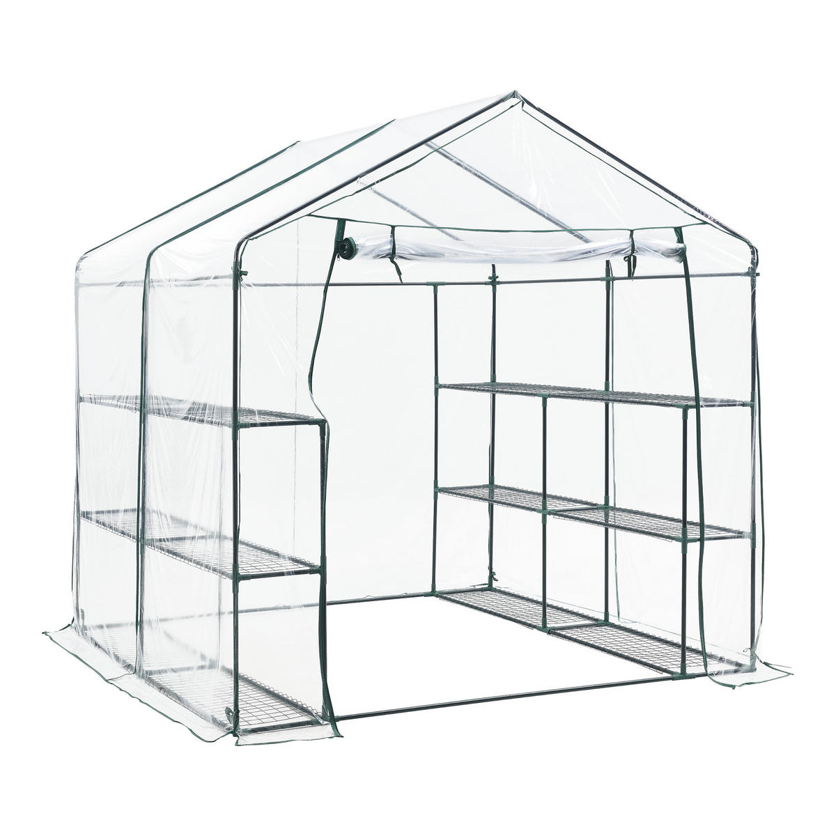 GEWÄCHSHAUS Grünau - Transparent, Kunststoff (200/220/200cm) - [en.casa]