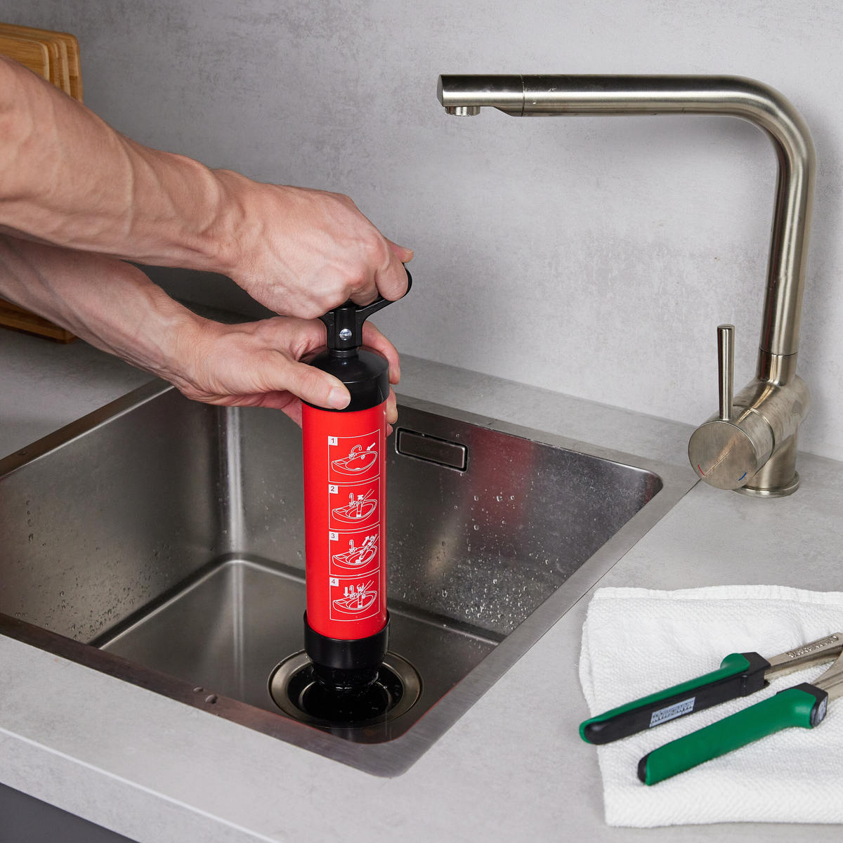 ABFLUSSREINIGER - Multicolor, Kunststoff (15/15/42cm) - Relaxdays