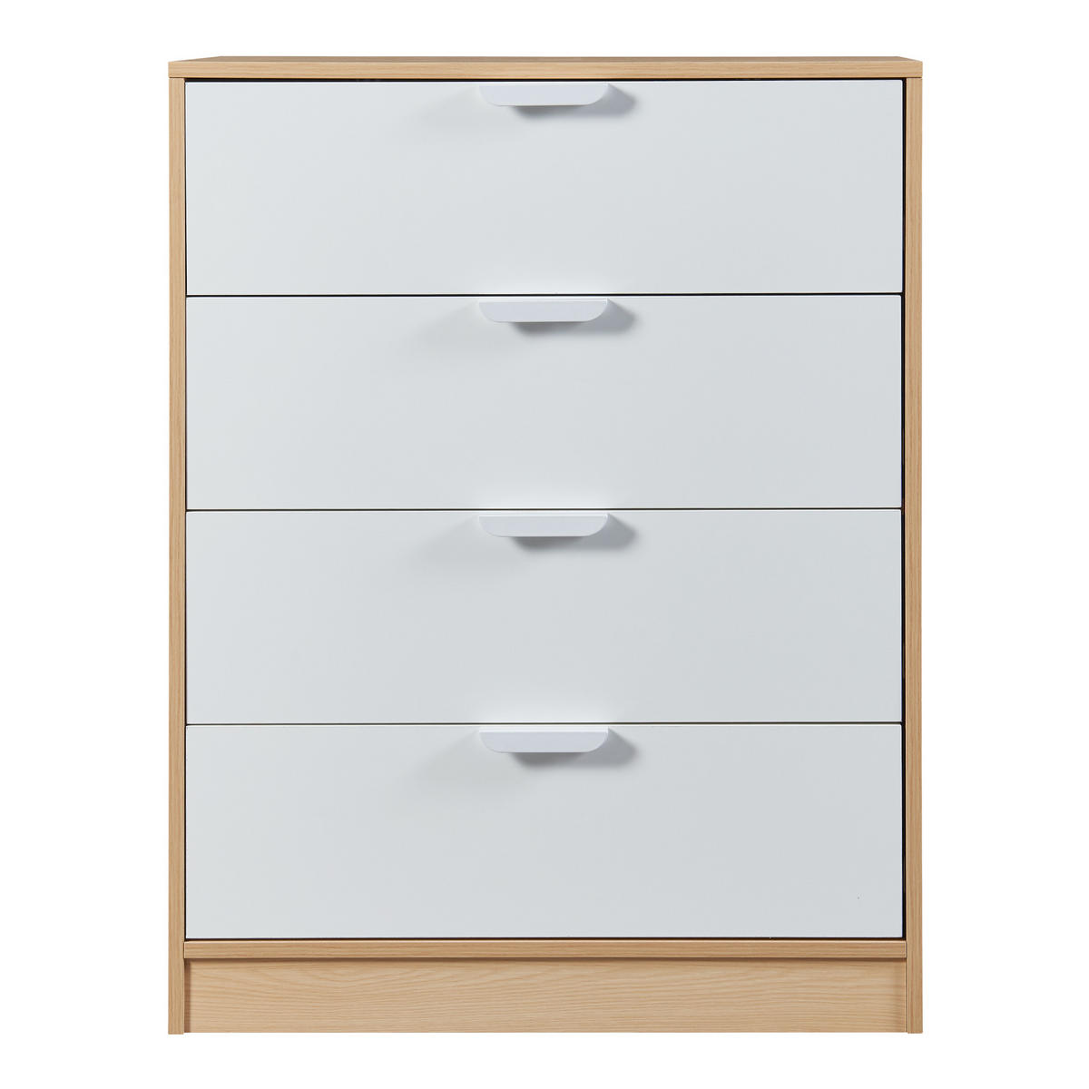 KOMMODE Varkaus - Eichefarben/Weiß, Holzwerkstoff (70/90/40cm) - [en.casa]