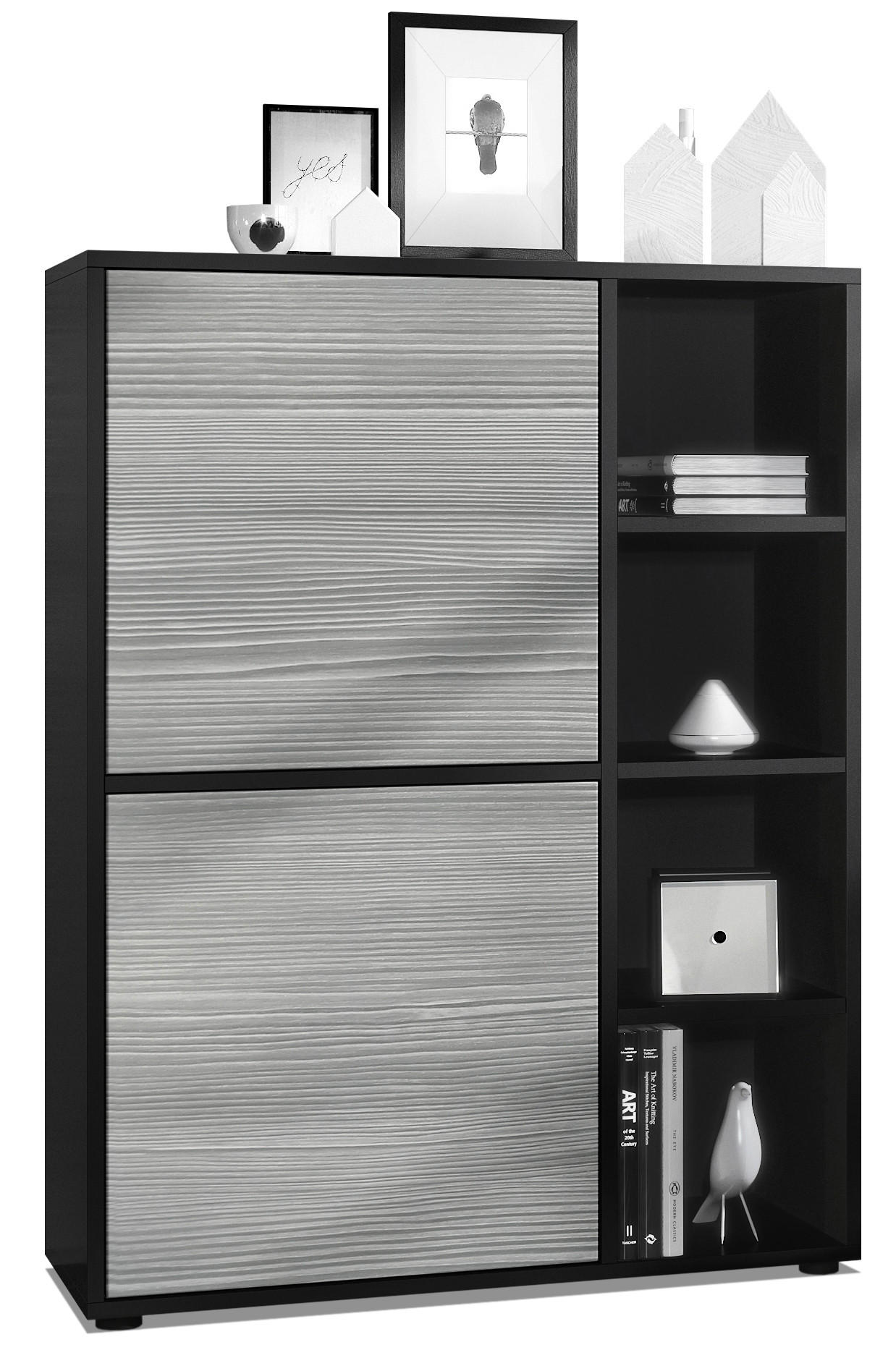 HIGHBOARD Cuba Türen in Avola-Anthrazit - Anthrazit, Holzwerkstoff (79/105.5/35.5cm) - Vladon