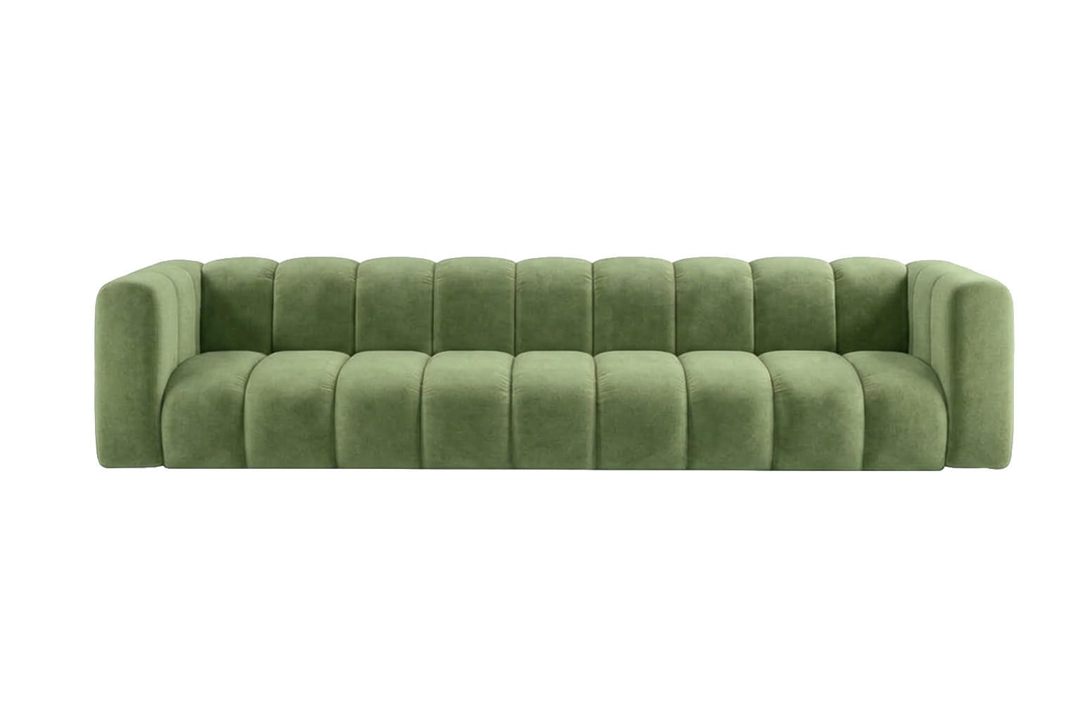 SOFA 5-Sitzer Modulares, Velvet-Stoff Riviera, Olive, GRAND - Olivgrün, Holz (314/70/89cm) - Kaiser Möbel