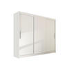 KLEIDERSCHRANK Aston II - Silberfarben/Weiß, Holzwerkstoff/Kunststoff (250/215/58cm) - MIRJAN24