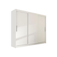 KLEIDERSCHRANK Aston II - Silberfarben/Weiß, Holzwerkstoff/Kunststoff (250/215/58cm) - MIRJAN24