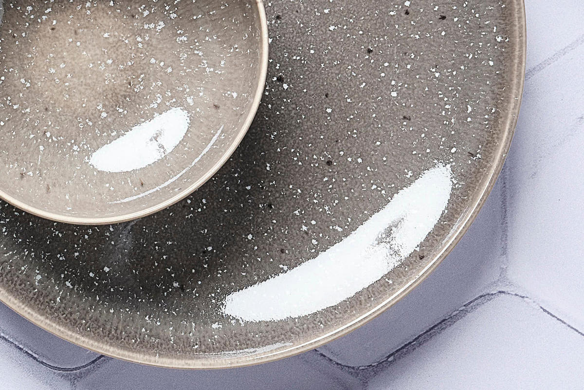 KOMPLETTSERVICE Stellar - 48er-Set - Betongrau - Grau, Keramik (1/1/1cm) - Björn