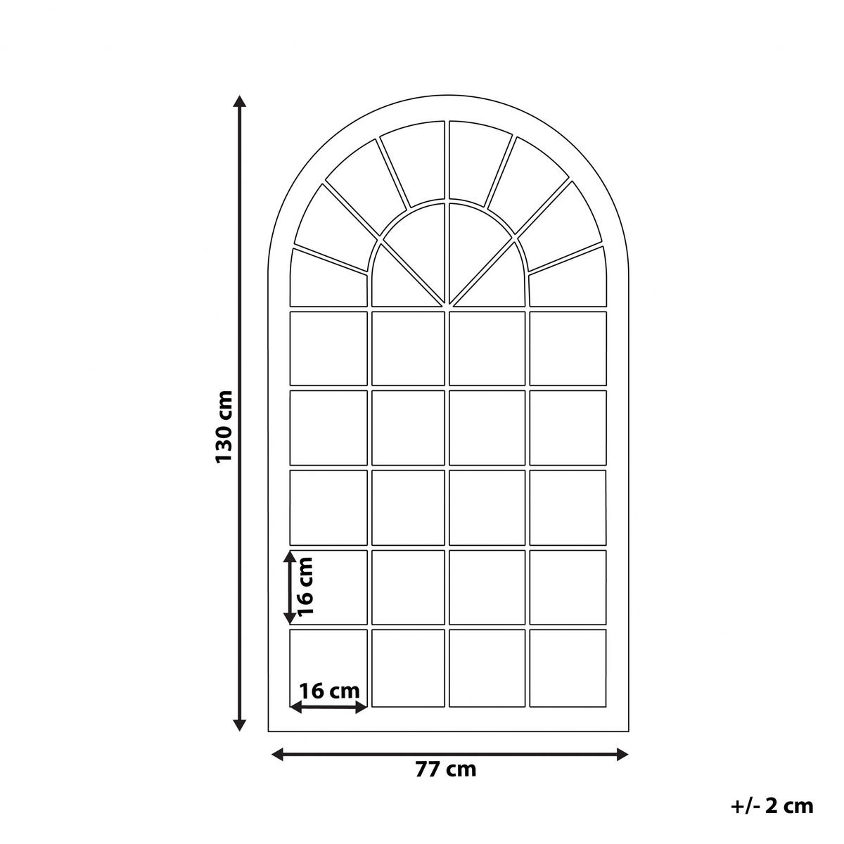 WANDSPIEGEL beige Fensteroptik 77/130 cm Trevol - Beige, Metall (77/130/5cm) - Beliani