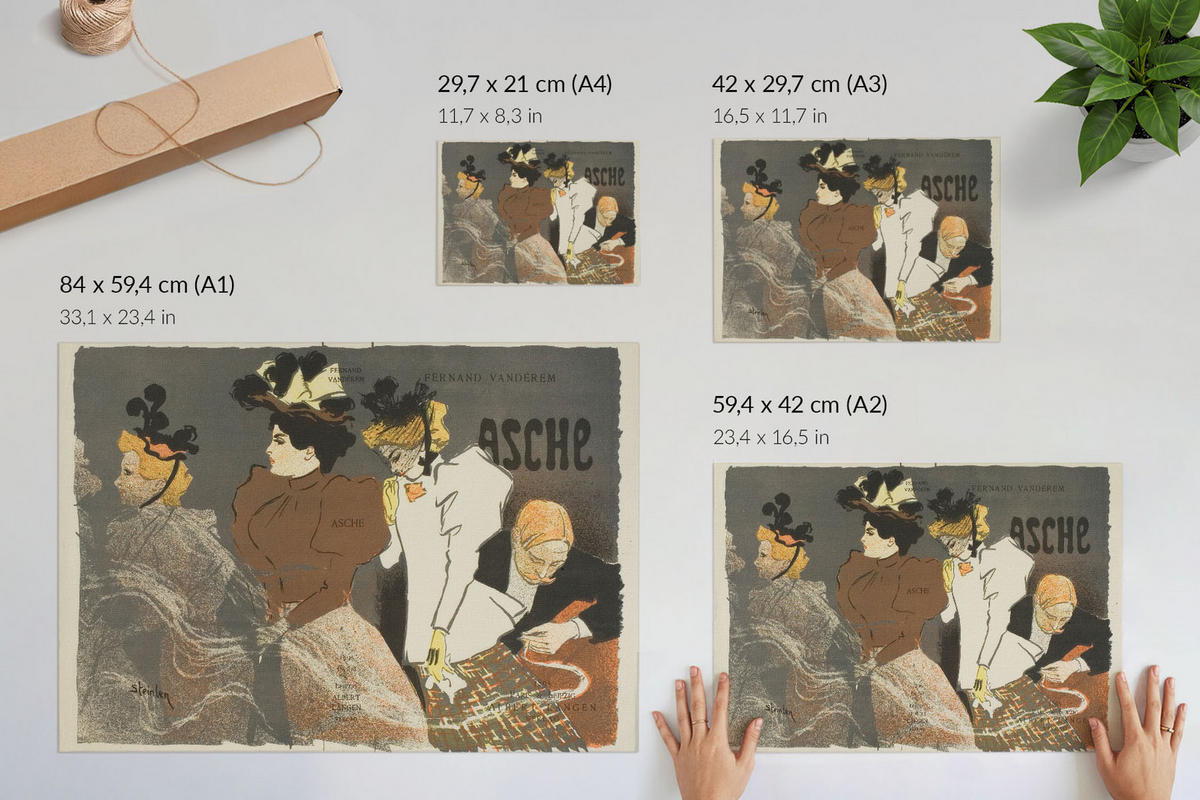 POSTER - 29x21 cm (A4) - Théophile Steinlen - Asche - Braun, Textil (29.7/21/0.1cm) - TULUP