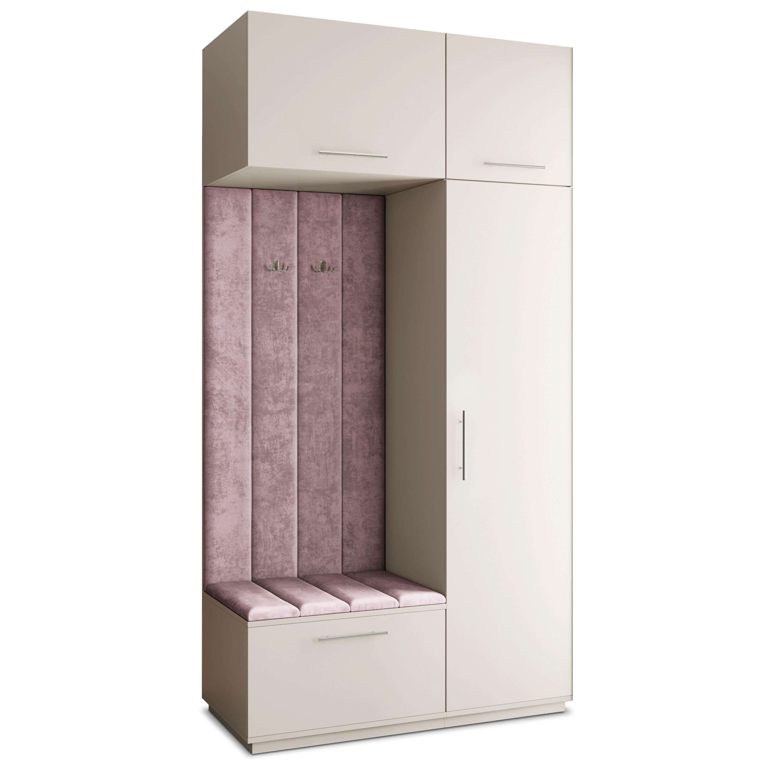 GARDEROBENSCHRANK REMA 120/240/60 cm Modern Garderobe-Set Kaschmir - Kaschmir/Lila, Holzwerkstoff (120/240/60cm) - MASSENO