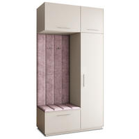 GARDEROBENSCHRANK REMA 120/240/60 cm Modern Garderobe-Set Kaschmir - Kaschmir/Lila, Holzwerkstoff (120/240/60cm) - MASSENO