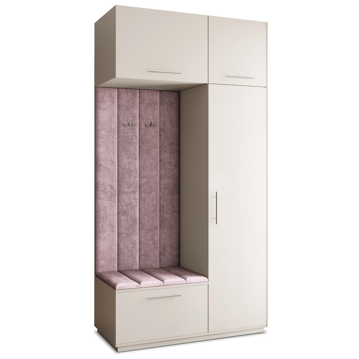 GARDEROBENSCHRANK REMA 120/240/60 cm Modern Garderobe-Set Kaschmir - Kaschmir/Lila, Holzwerkstoff (120/240/60cm) - MASSENO