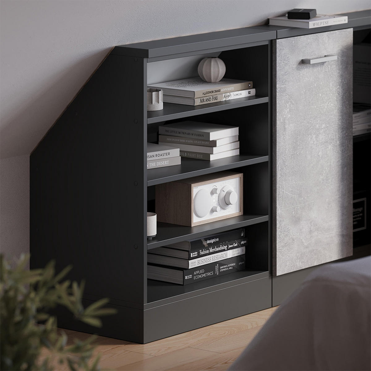 SKŘÍŇ POD ŠIKMOU STŘECHU Rion Antracit - antracitová, kompozitní dřevo (60/81.6/46cm) - Vicco