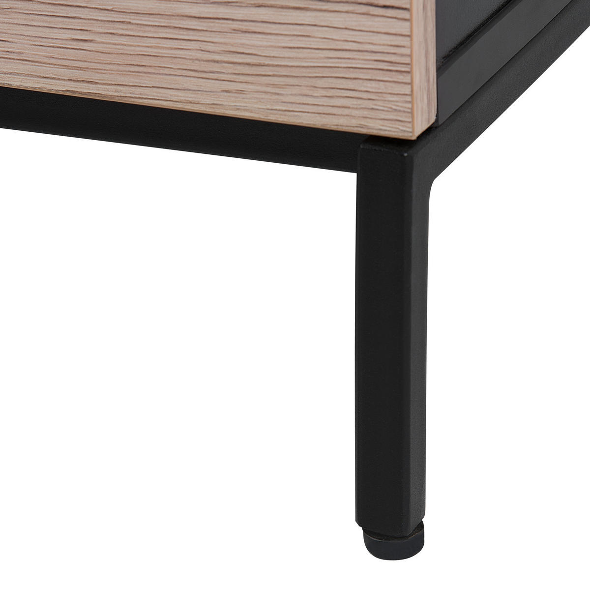 TV-MÖBEL Schwarz, Hellbraun SYDNEY 42/150/52 cm - Schwarz, Holzwerkstoff (150/52/42cm) - Beliani