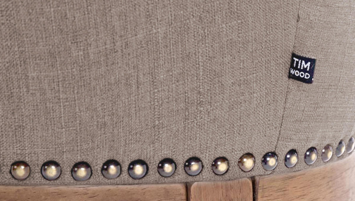 BARHOCKER Stoff taupe - Taupe/Dunkelbraun, Holz/Textil (55/109/57cm) - CLP