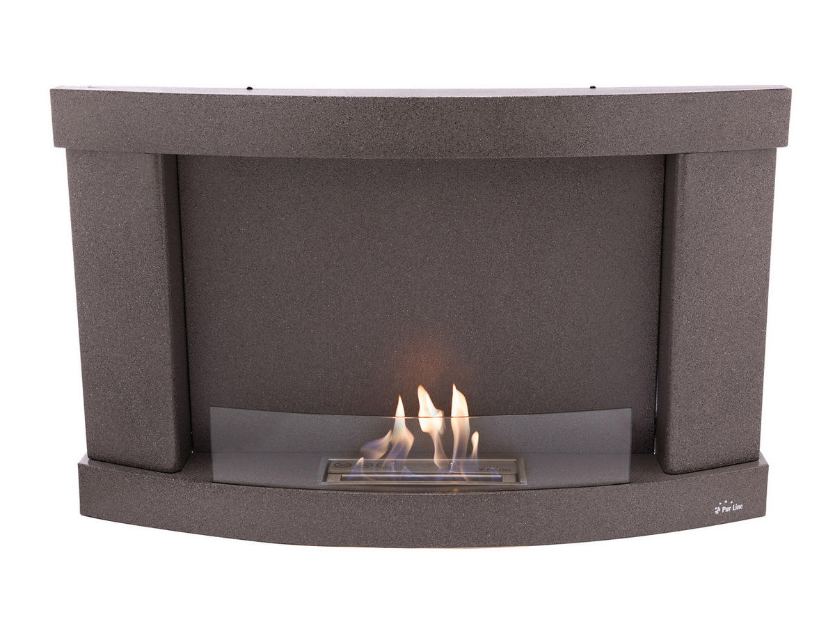 BIOETHANOL-KAMIN Grau Wandmodell inklusive 1 L Brennblock - Grau, Metall (97/59/15cm) - Purline