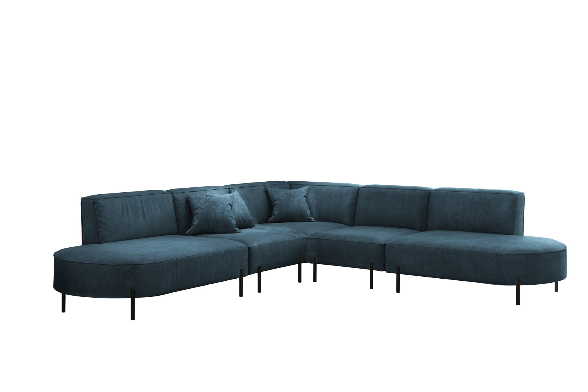 ECKSOFA Valencia - Blau, Holzwerkstoff/Textil (303/303cm) - Fun Möbel