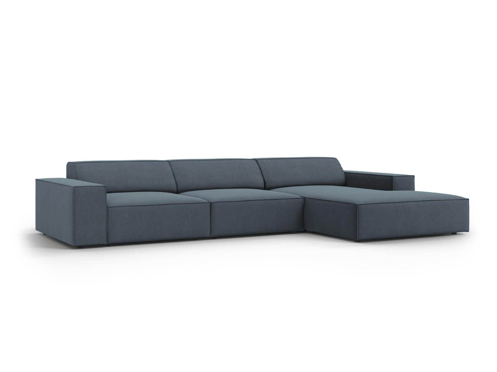 ECKSOFA rechts Jodie aus strukturiertem Stoff blau 4 Sitzplätze - Blau, Textil (166/284cm) - Micadoni