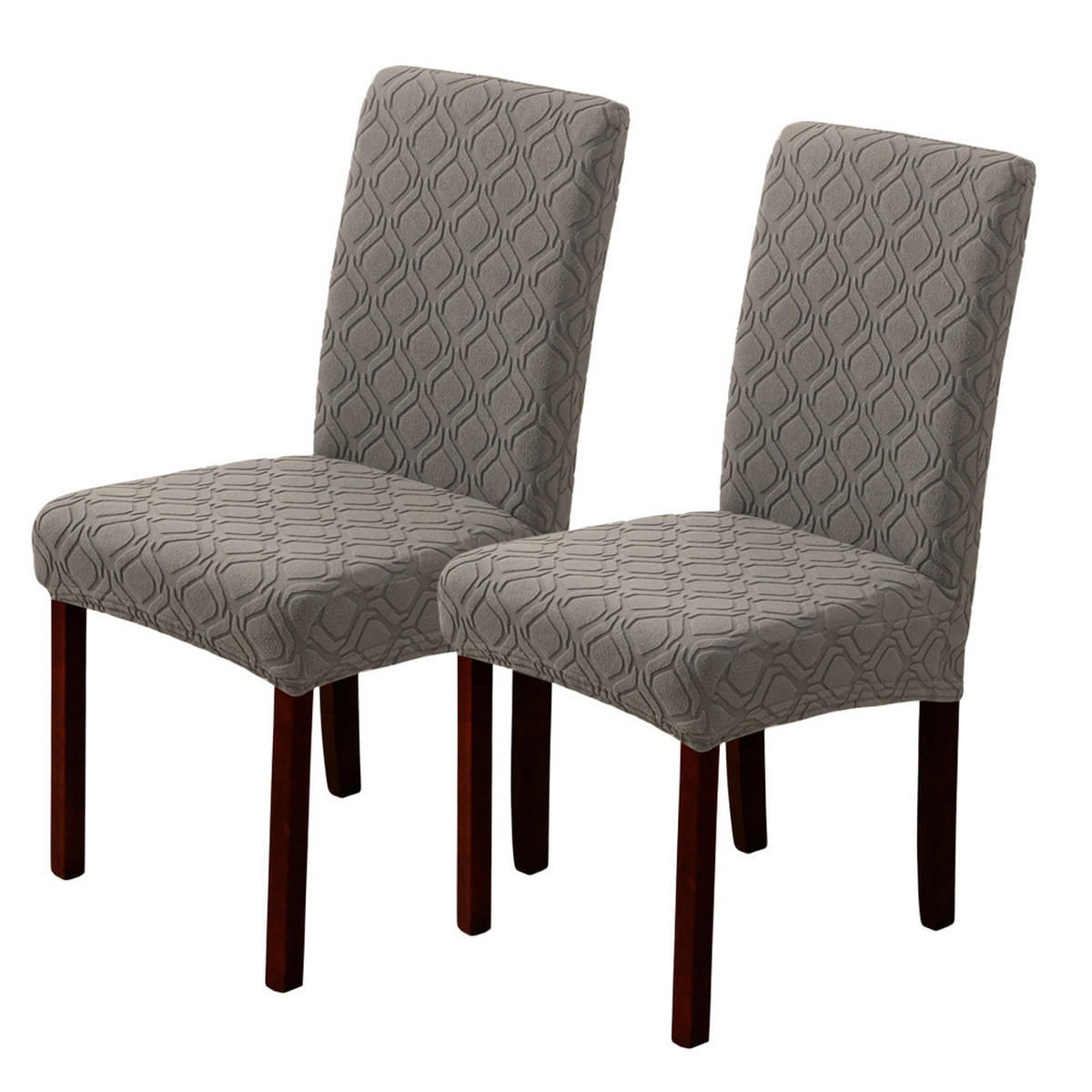 STUHLHUSSE Stretch Stuhlbezug 2 Stück - Grau, Textil (18/25cm) - OBOSOE