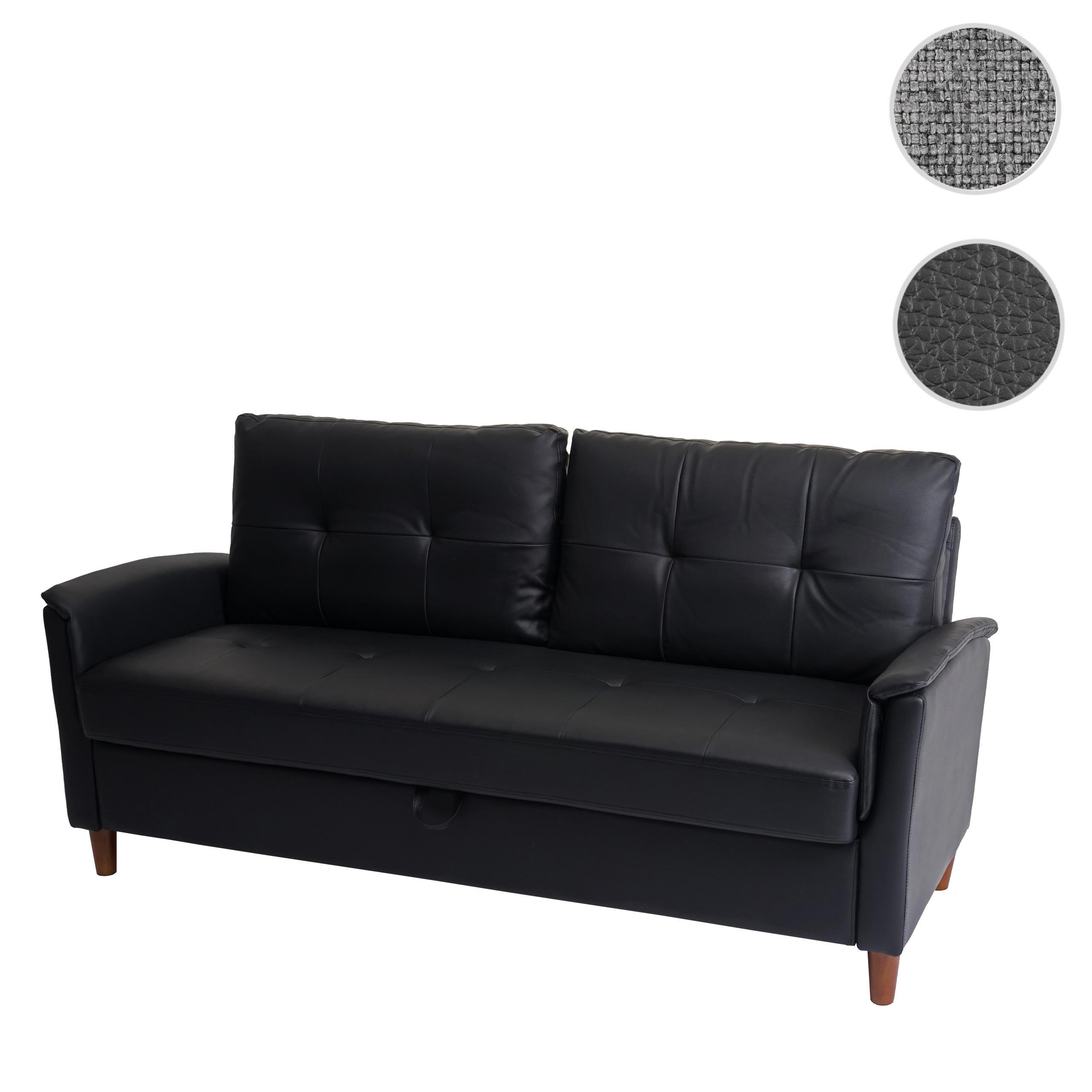 3-SITZER-SOFA Schwarz - Schwarz, Textil (178/87/78cm) - MCW