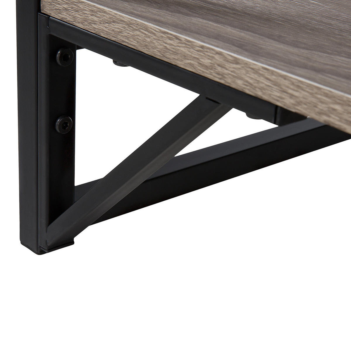 COUCHTISCH Holzoptik taupe rechteckig Bolton - Taupe/Schwarz, Holzwerkstoff (61/120/51cm) - Beliani