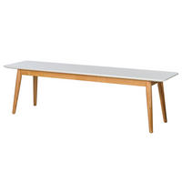 SITZBANK - Eichefarben/Weiß, Holzwerkstoff (160/45/40cm) - home24