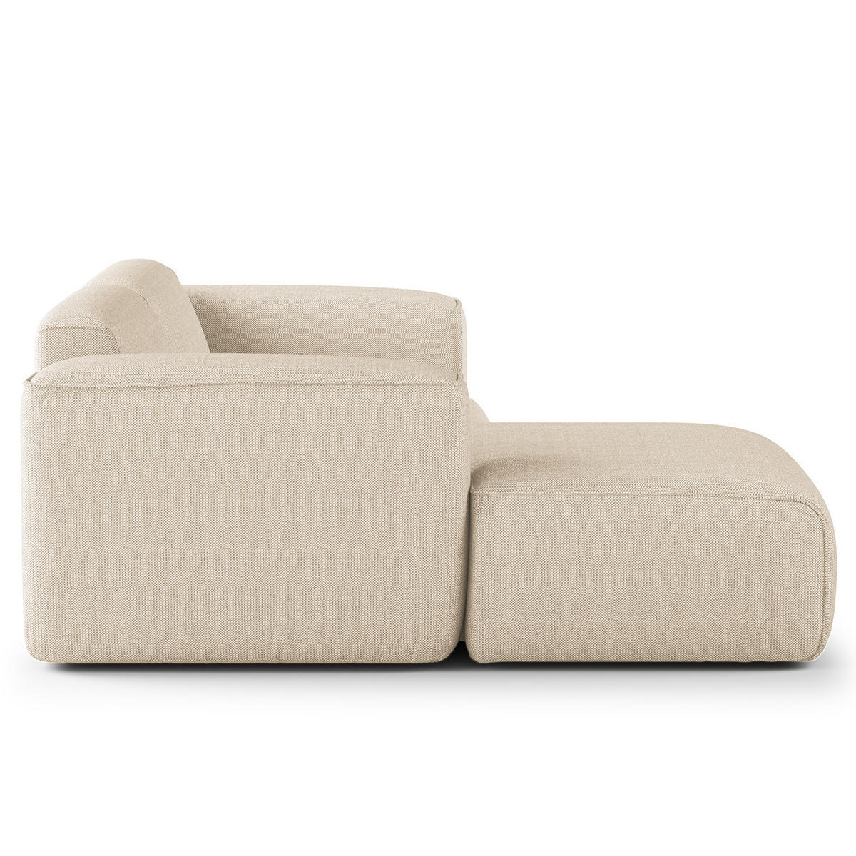 ECKSOFA mit XL-Longchair - Beige/Schwarz, Kunststoff/Textil (260/171cm) - home24