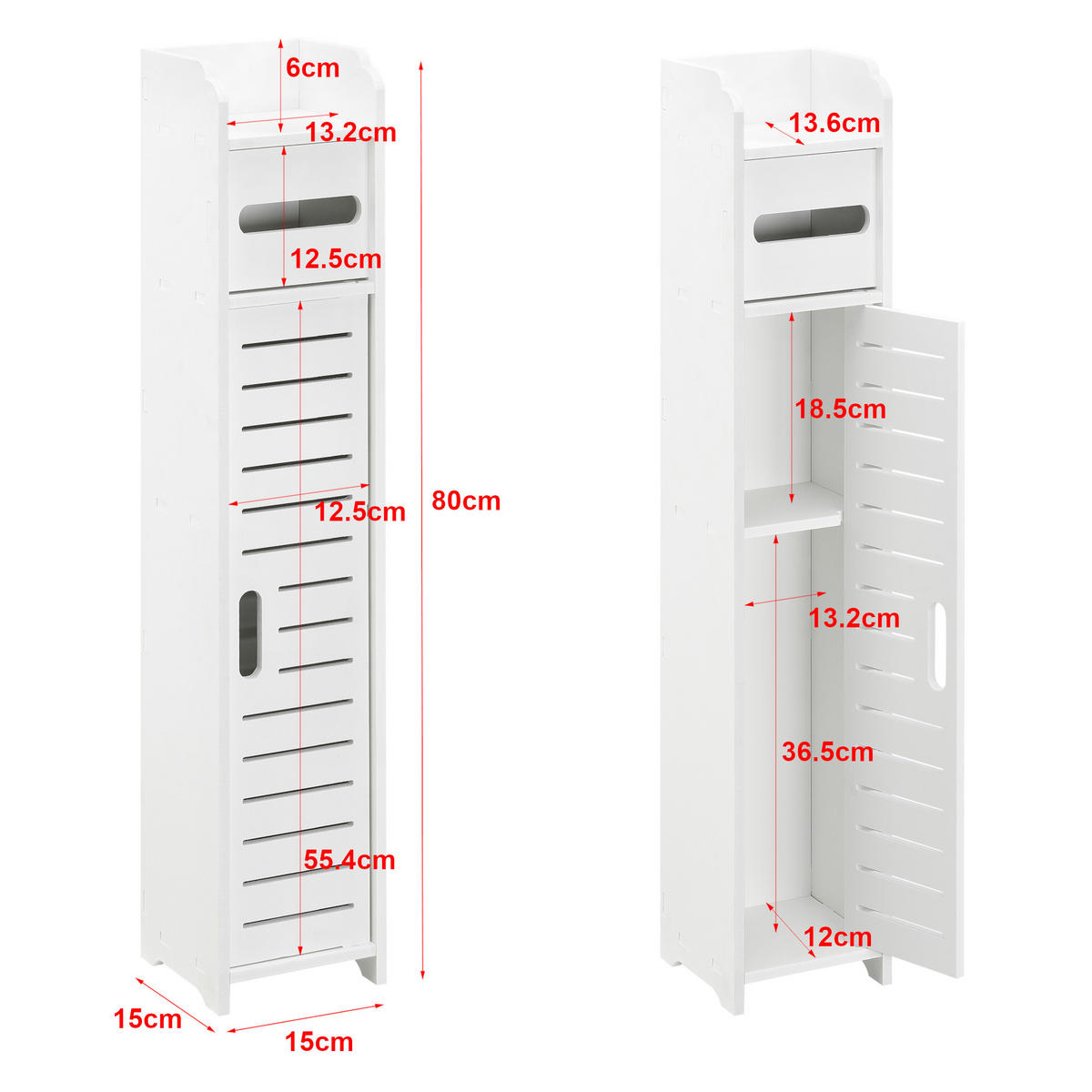 TOILETTENPAPIERHALTER Leoben - Weiß, Kunststoff (15/80/15cm) - [en.casa]