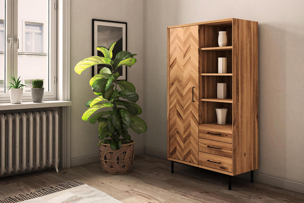 KLEIDERSCHRANK LEON Wildeiche - Wildeiche, Holz (97/176/45cm) - byoak