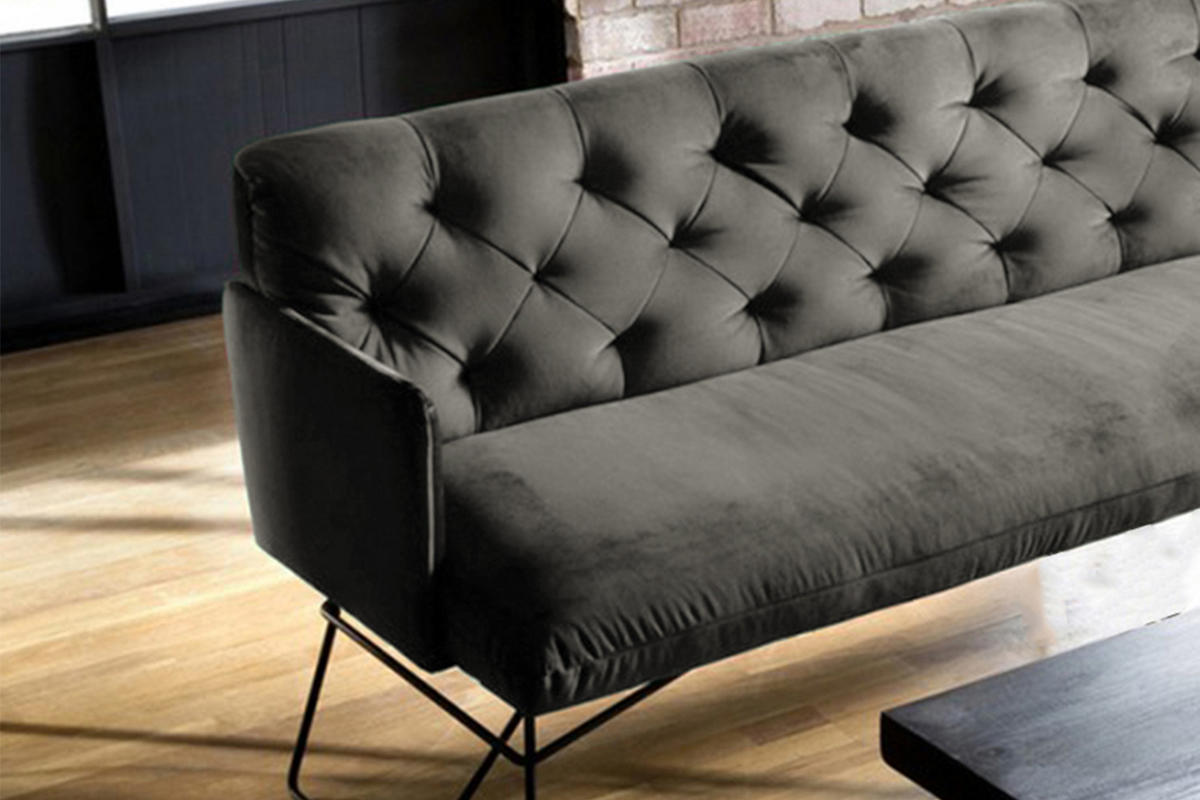 ESSZIMMERBANK CHARME Grau Velvet - Grau, Textil (166/85/68cm) - KAWOLA
