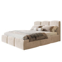 BETT 120x200 - Polsterbett mit Bettkasten und Metallrahmen - Modern Betten - Weicher Jasminstoff - Kollektion Zoya - Beige - Beige, Holz/Textil (120/200cm) - Alpi-Möbel
