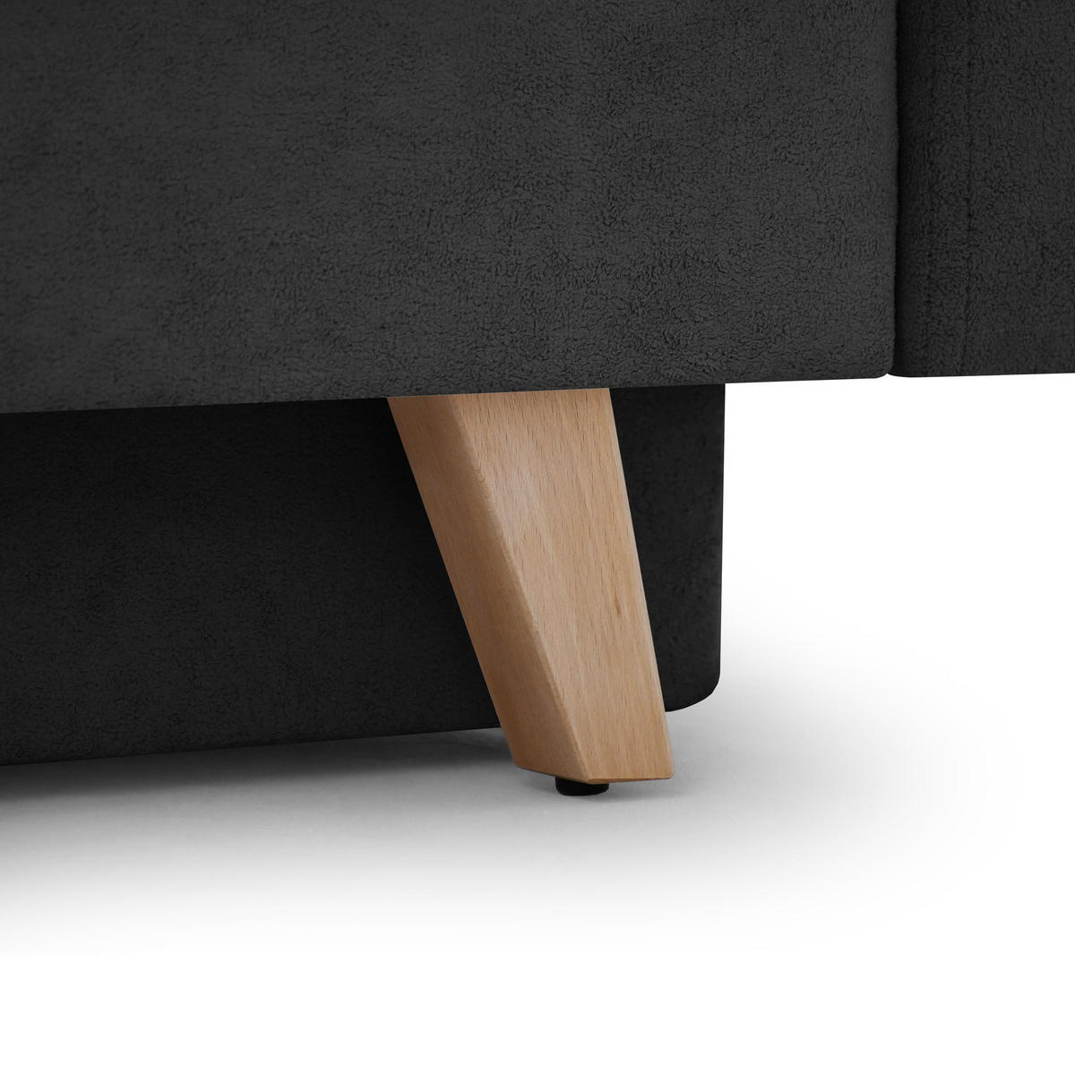 ECKSCHLAFSOFA Vinci mit universelle Ottomane, Dunkelgrau - Buchefarben/Schwarz, Textil (236/151cm) - Beautysofa