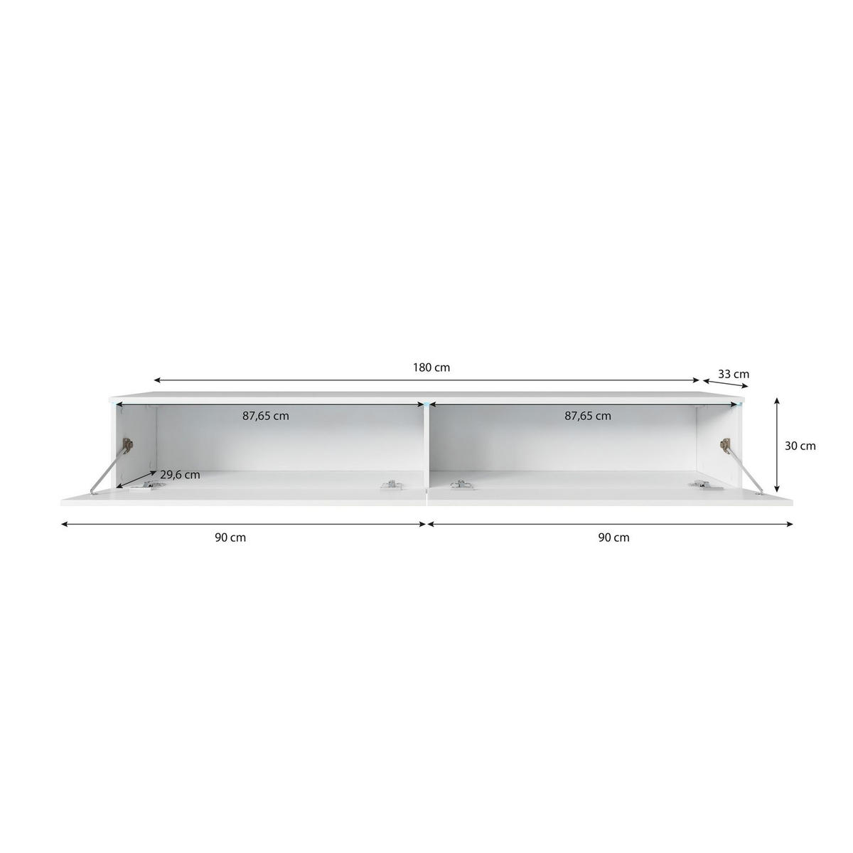 TV-MÖBEL Kane Artisan-Eiche 180 cm - Beige, Holzwerkstoff (180/30/33cm) - Selsey