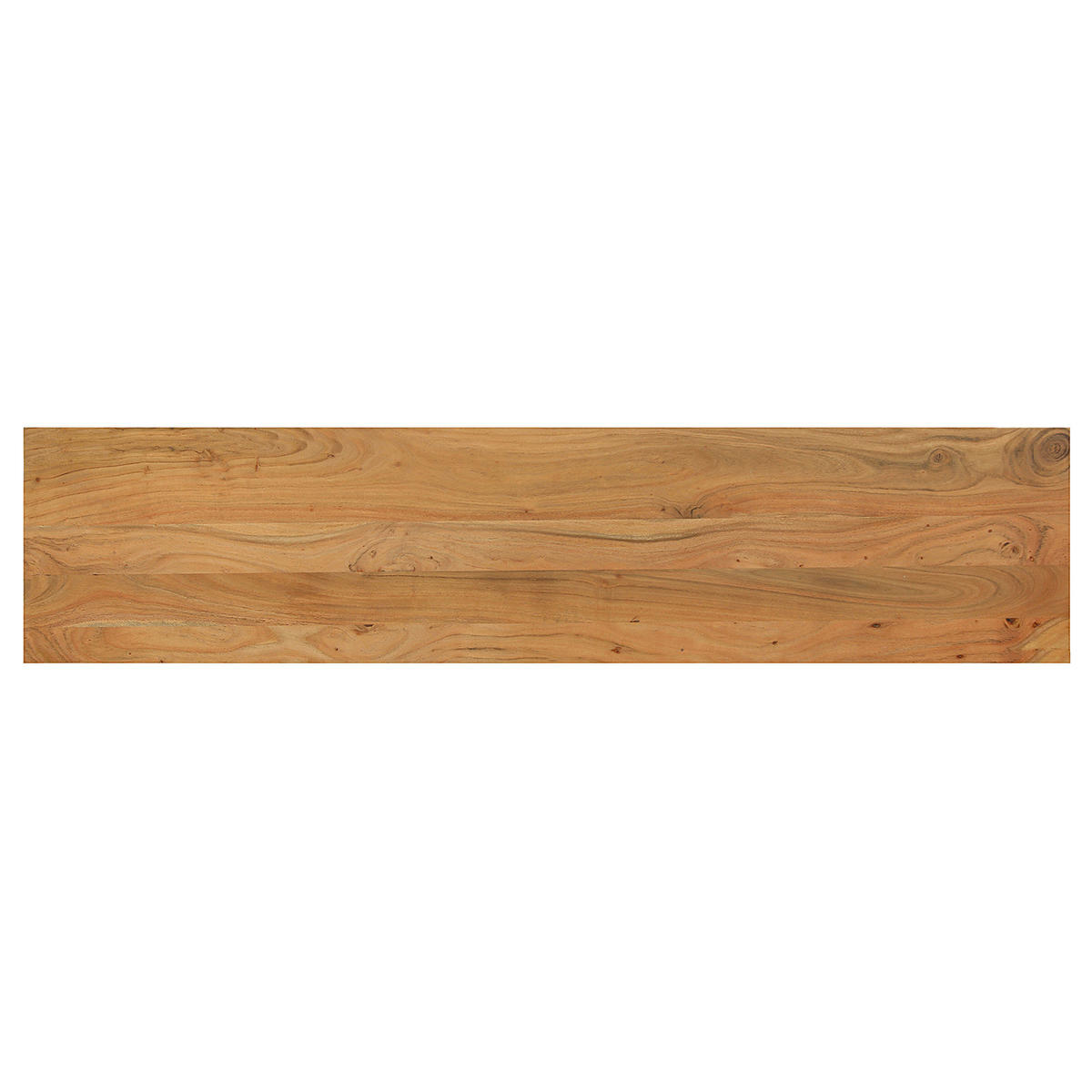 SITZBANK - Metall / Massivholz - Schwarz - Schwarz/Akaziefarben, Holz/Metall (160/45/38cm) - home24