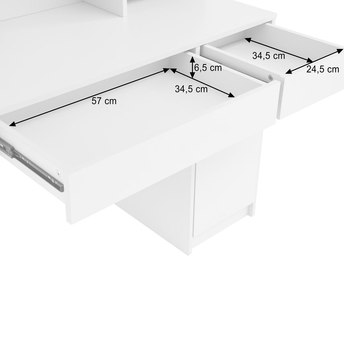 PSACÍ STŮL Boreo se 2 zásuvkami a 1 dvířky, 100 cm, s kovovými nohami, kašmír + světle hnědá - kašmírová/světle hnědá, kov (50/100/136cm) - Beautysofa