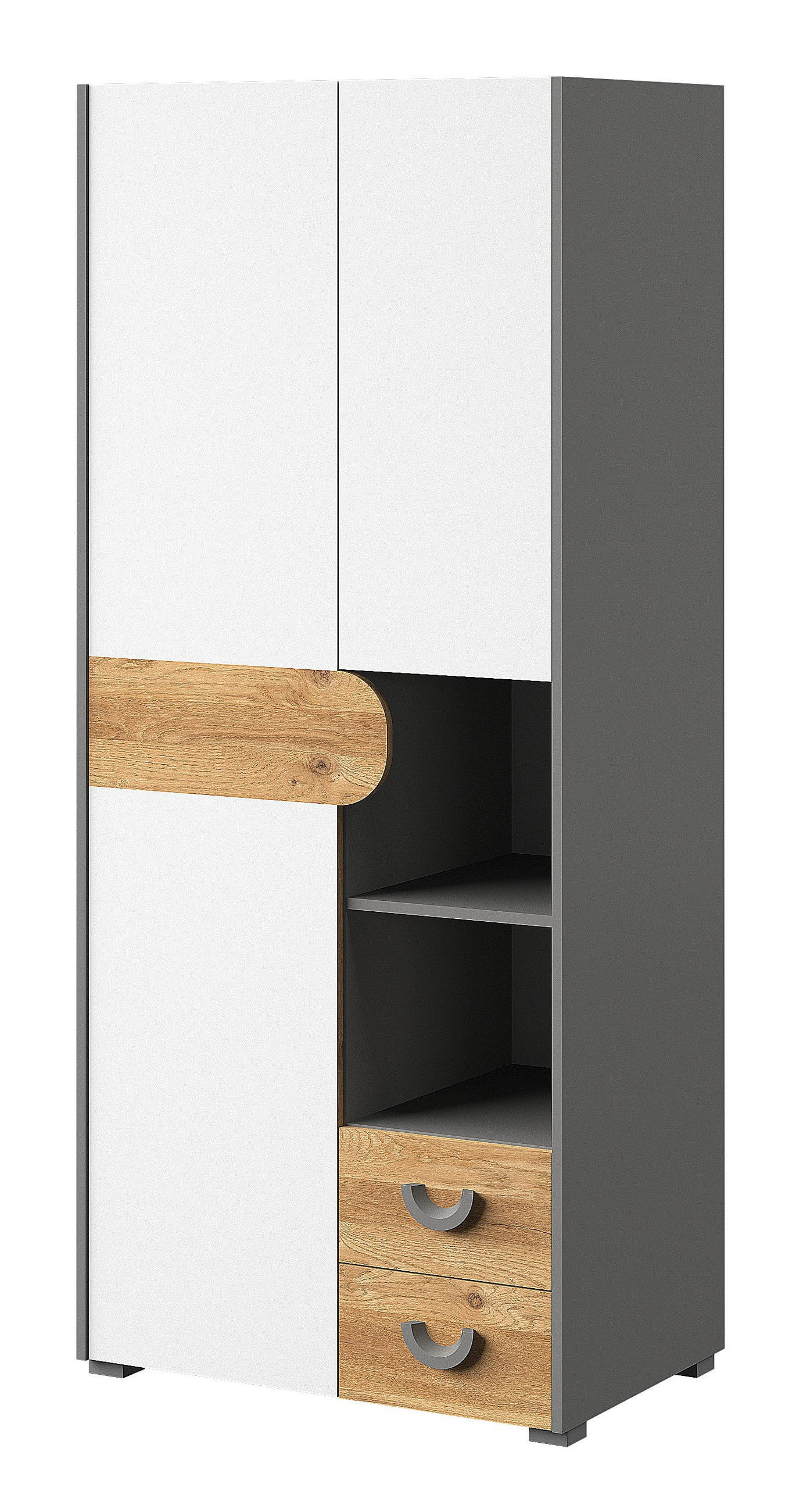 DREHTÜRENSCHRANK ARCADA 80/189,5/53cm 2-türig Eichefarben - Eichefarben/Weiß, Holzwerkstoff (80/189.5/53cm) - MASSENO