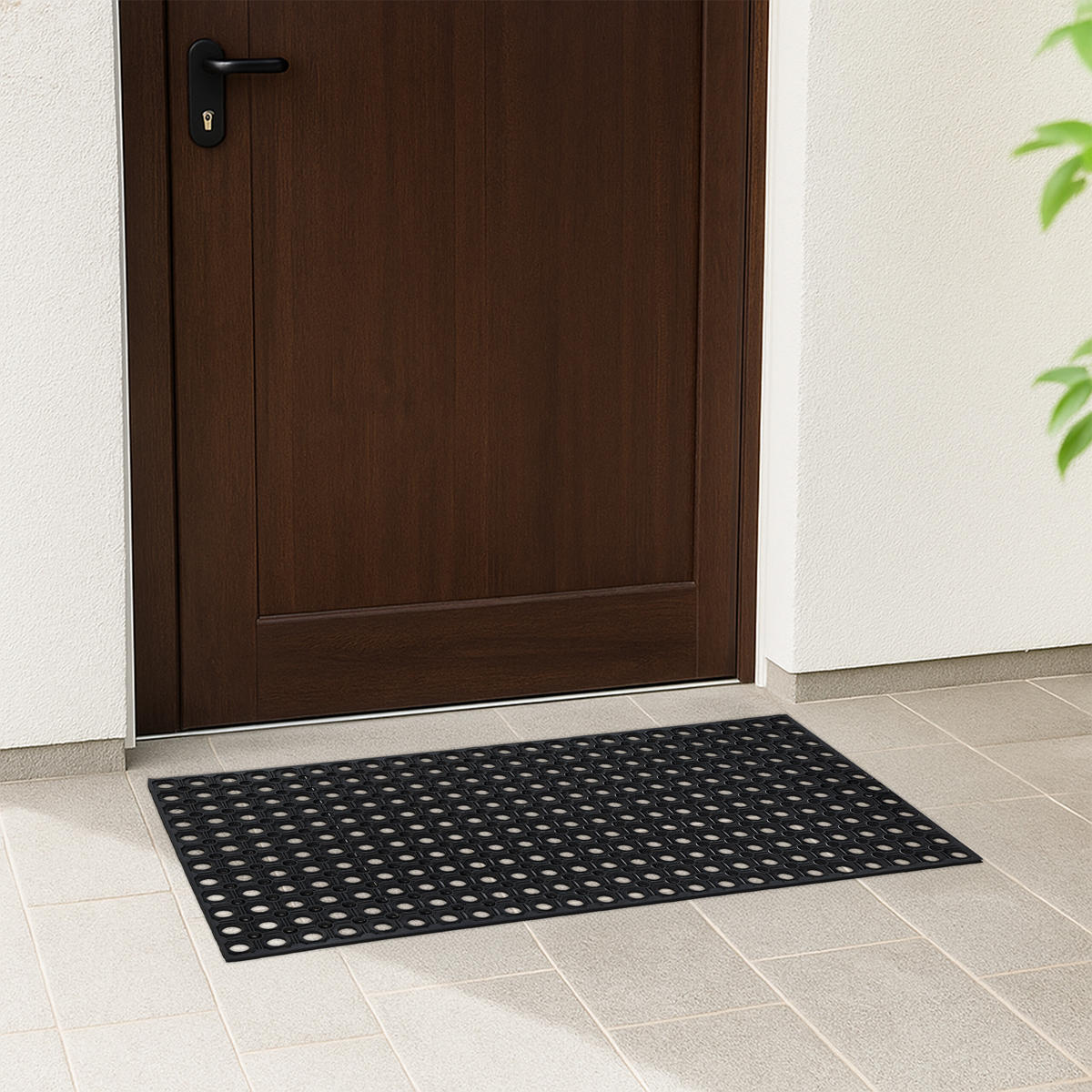 FUßMATTE - Schwarz, Kunststoff (100/50cm) - Relaxdays