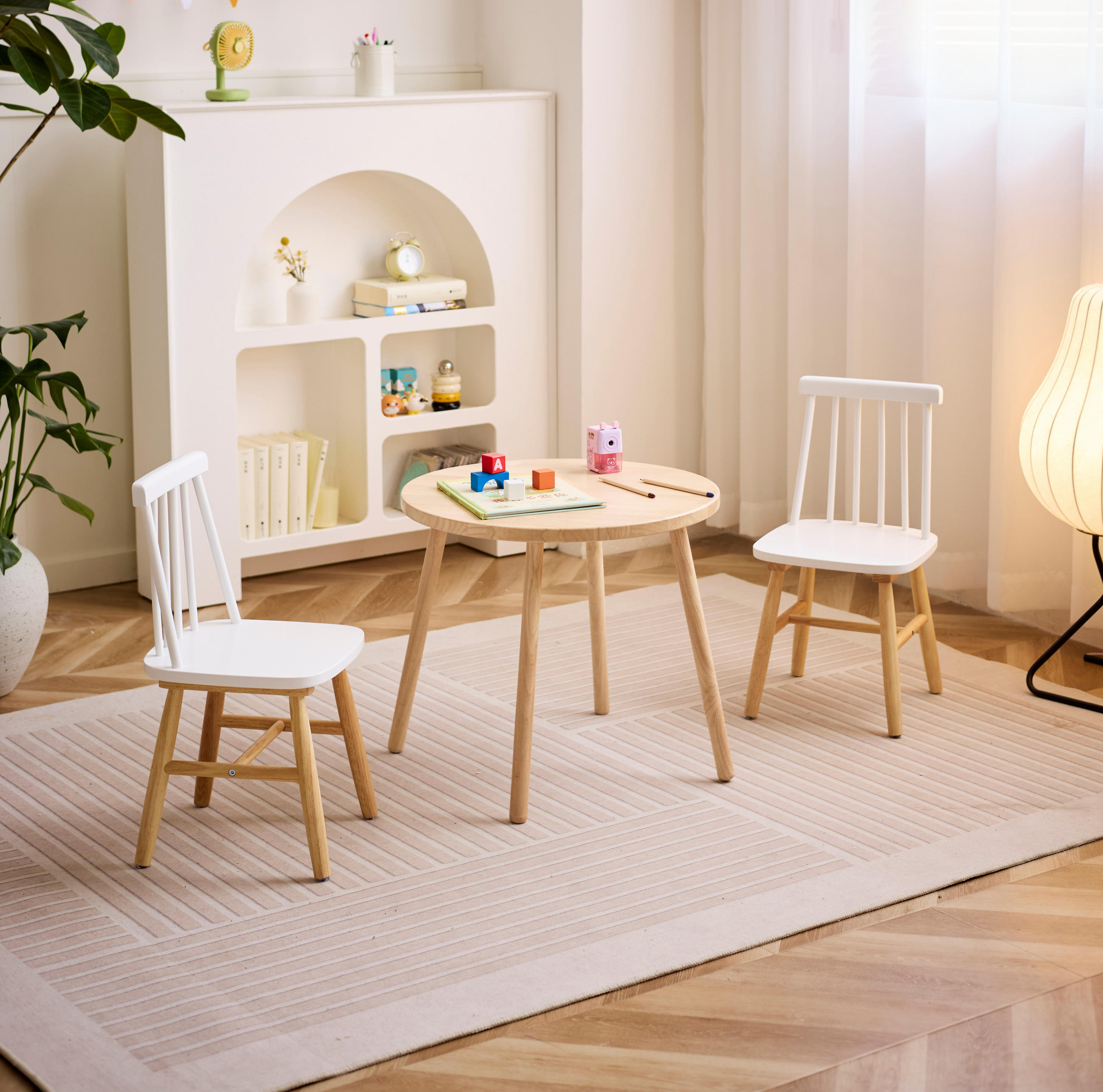 STUHL FÜR KINDER 2er-Set Holz Weiß - Weiß, Holz (31/59/31cm) - Nordlys