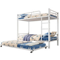 ETAGENBETT 90/200 cm in Weiß aus Metall mit Ausziehbett 90/190 cm - Weiß, Metall (90/190cm) - Flora Grace