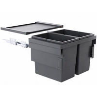 EINBAUMÜLLEIMER Hailo Cargo Schrankbreite 60cm Frontauszug selbstschließend - Grau, Kunststoff (56.8/42.4/40cm) - Hailo