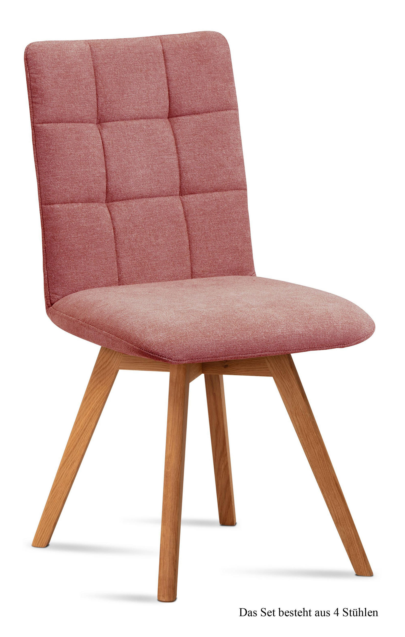 ESSZIMMERSTUHL (4er-Set) Dinny 47x91x60 Eiche geölt/Rosewood - Eichefarben/Dunkelrosa, Kunststoff (60/91/47cm) - 58aufmkessel