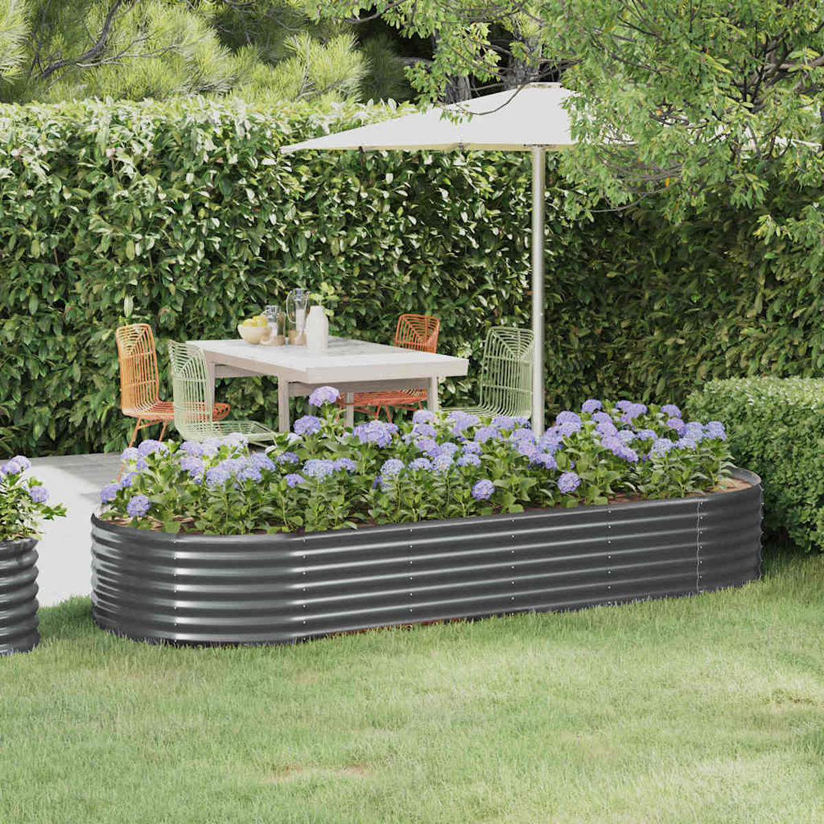 HOCHBEET Verzinkter Stahl 249x100x36 cm Anthrazit - Anthrazit, Metall (249/36/100cm)