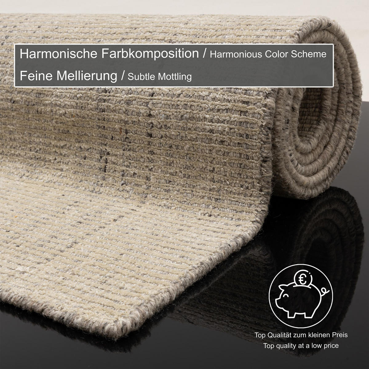 HANDWEBTEPPICH Venus 240x340 cm - Beige, Textil (240/340cm) - THEKO