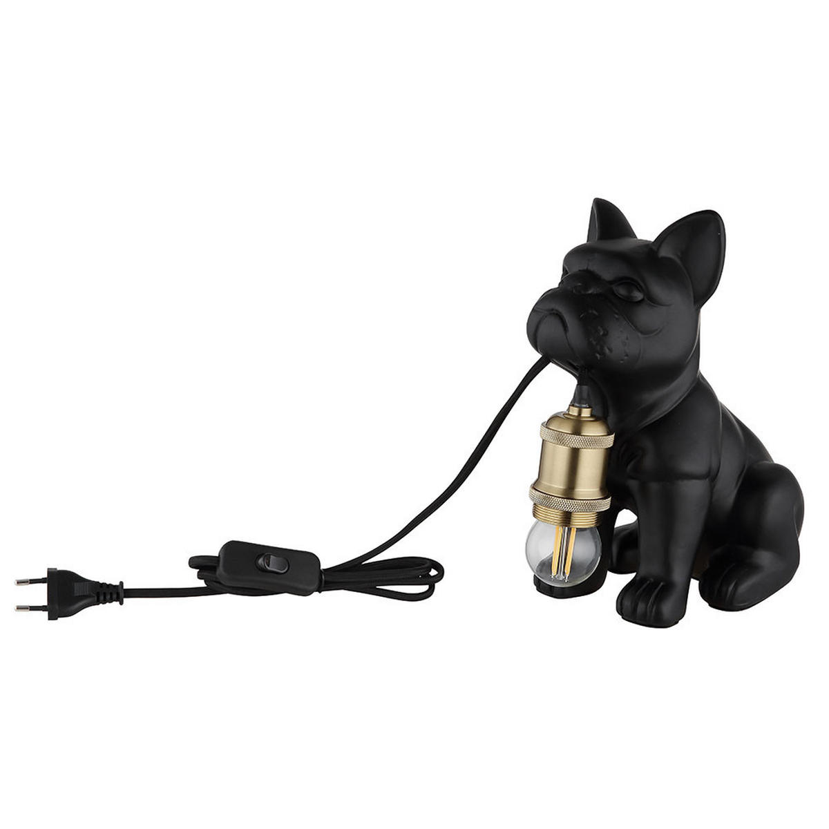 TISCHLEUCHTE Keramik Metall Schwarz Hundedesign - Schwarz, Metall (19.5/12.5/24cm) - Globo Lighting