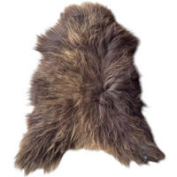 SCHAFFELL Ganzes Island Lammfell Langhaarig Dunkelbraun/Goldbraune Spitzen 100–120 cm - Dunkelbraun/Goldfarben, Fell (70/140cm) - Provellus