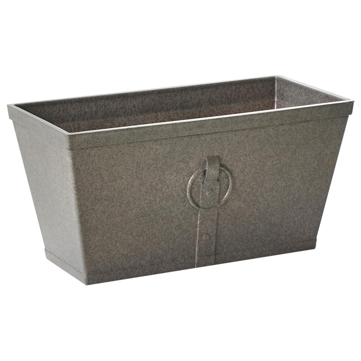 BLUMENTOPF 2er-Set dunkelbraun Rostoptik rechteckig 60/30/30 cm Poria - Braun, Naturmaterialien (30cm) - Beliani